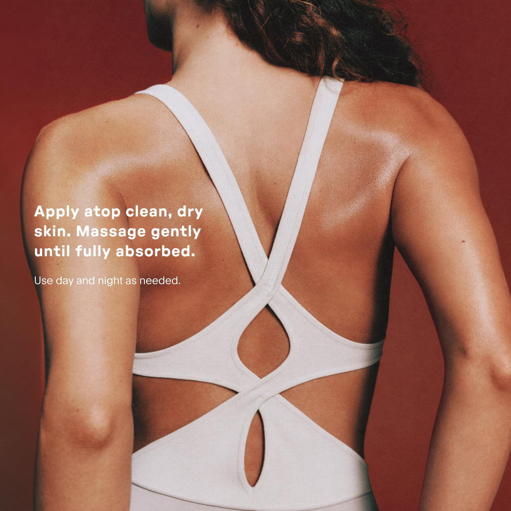 Application routine image emphasizes soothing, non-greasy absorption.