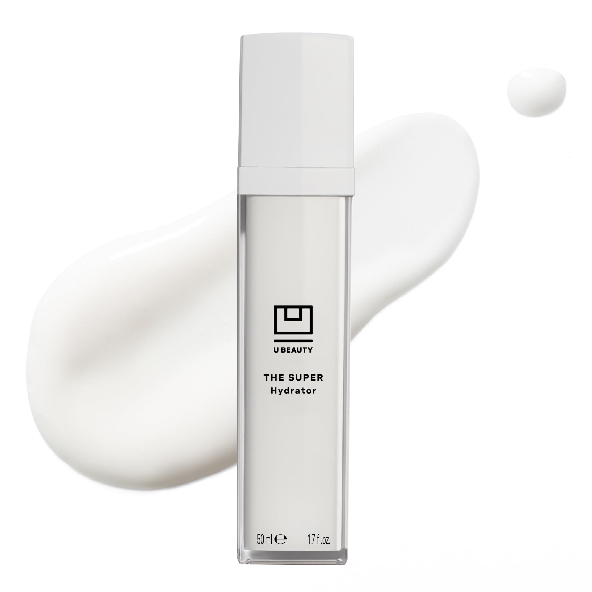 U Beauty The SUPER Hydrator bottle front highlights long-lasting hydration.