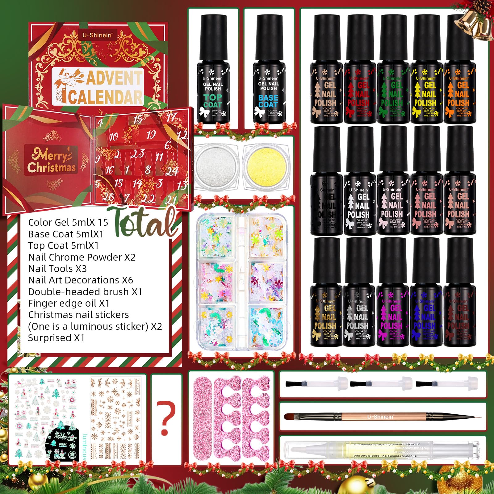 U-Shinein 13 gel polishes showcase—lush color palette for salon-worthy nails.