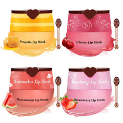 UAOE lip scrub and mask set honey-cherry for deep hydration and smoothing.