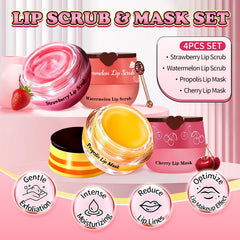 UAOE lip scrub in strawberry-watermelon for gentle exfoliation with fruit extracts.