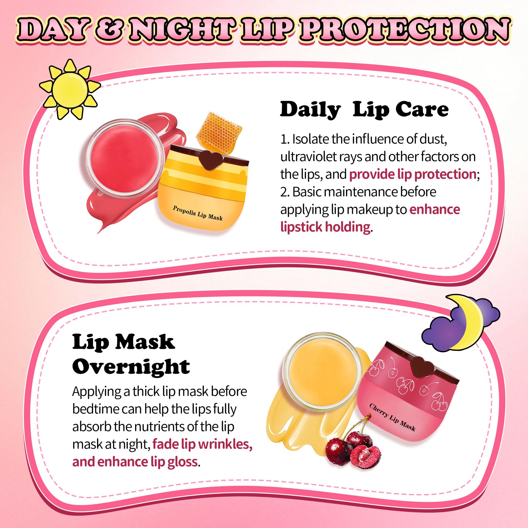 UAOE strawberry-watermelon lip scrub texture with natural fruit extracts for smooth lips.