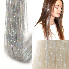 Ubeleco silver hair tinsel 20.5-inch length ready to trim