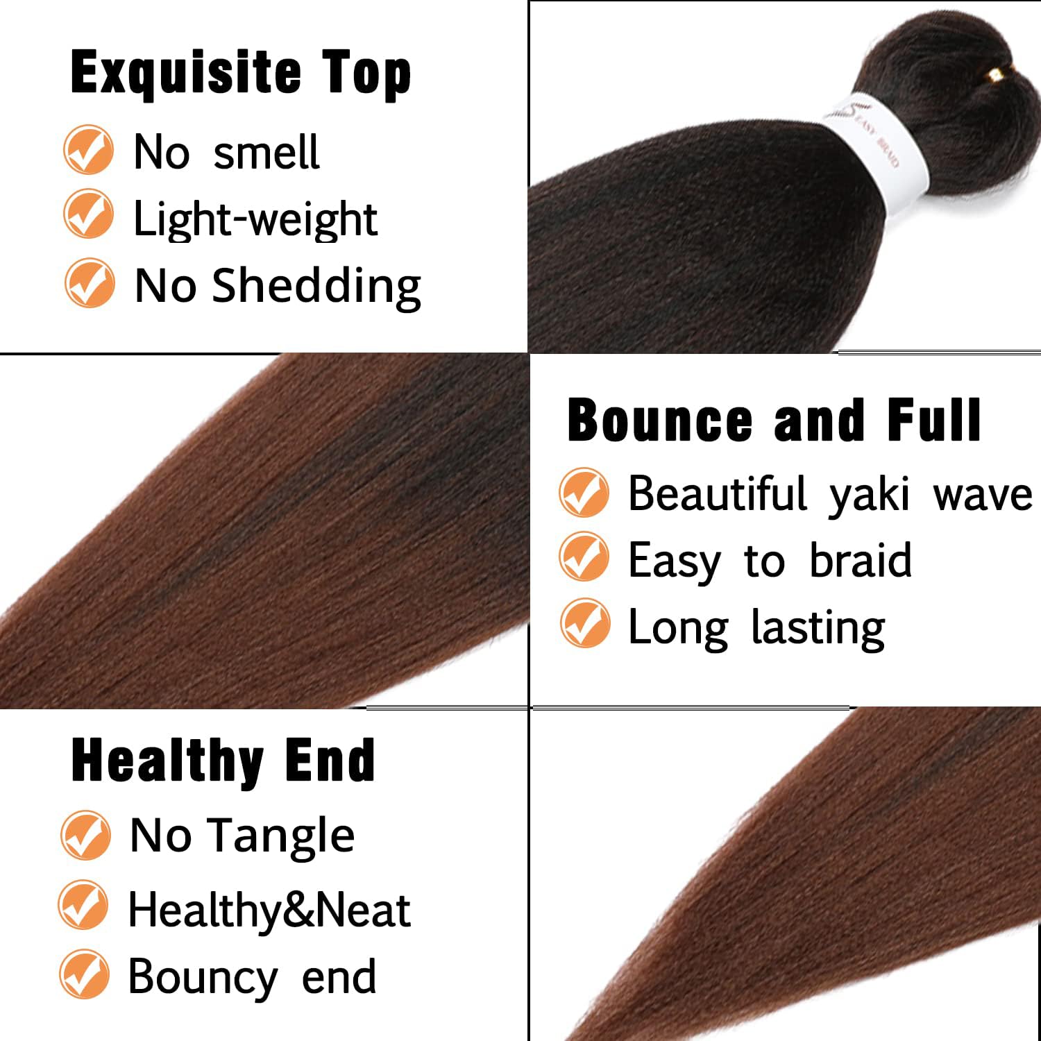 Ubeleco long-length braiding hair close-up emphasizes durability and fullness