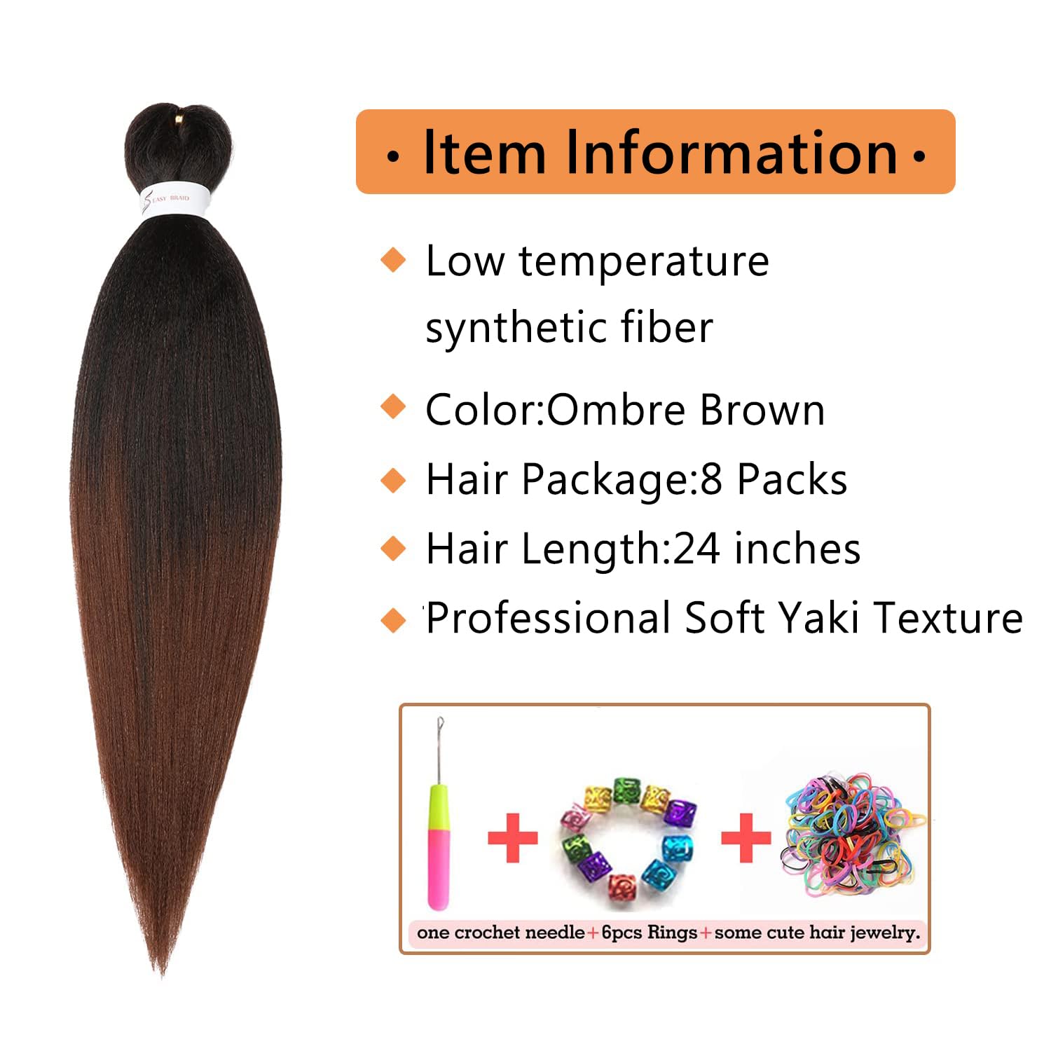 Ubeleco pre-stretched braiding hair close-up showcasing soft Yaki texture