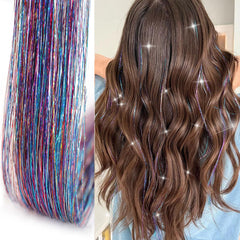 Ubeleco Colorful Hair Tinsel Kit color-variety layout showcases party-ready looks.