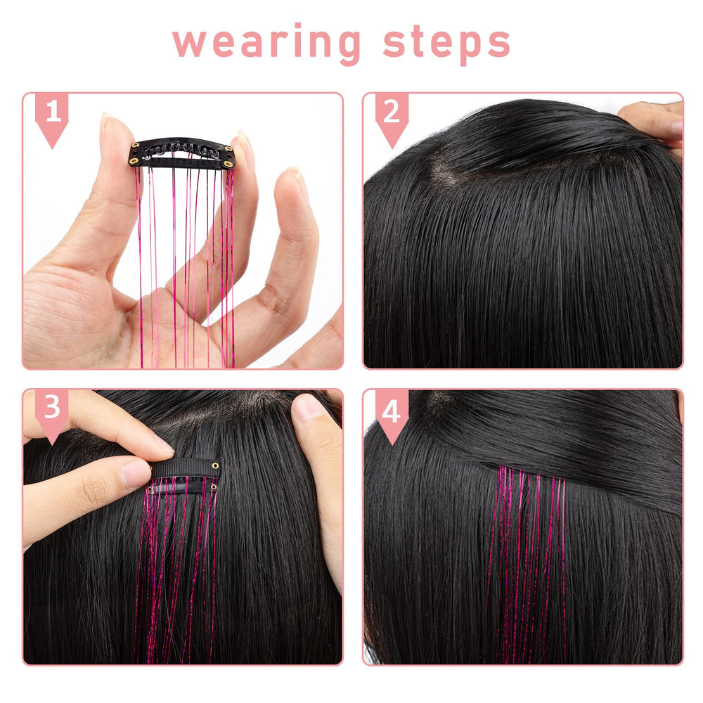 Ubeleco silver hair tinsel color array for bold styling options