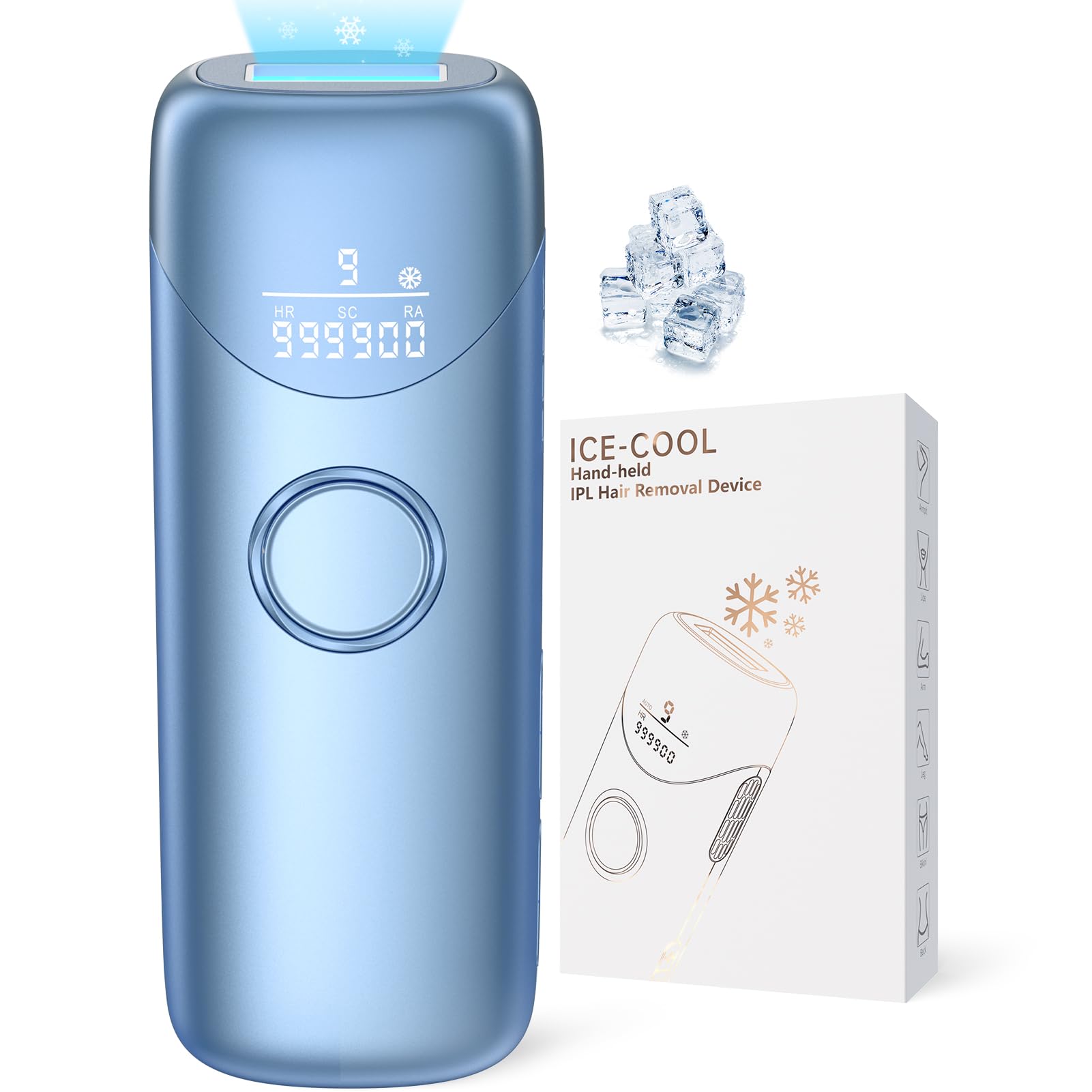 Ubroo IPL device front view with ergonomic grip for comfortable use.