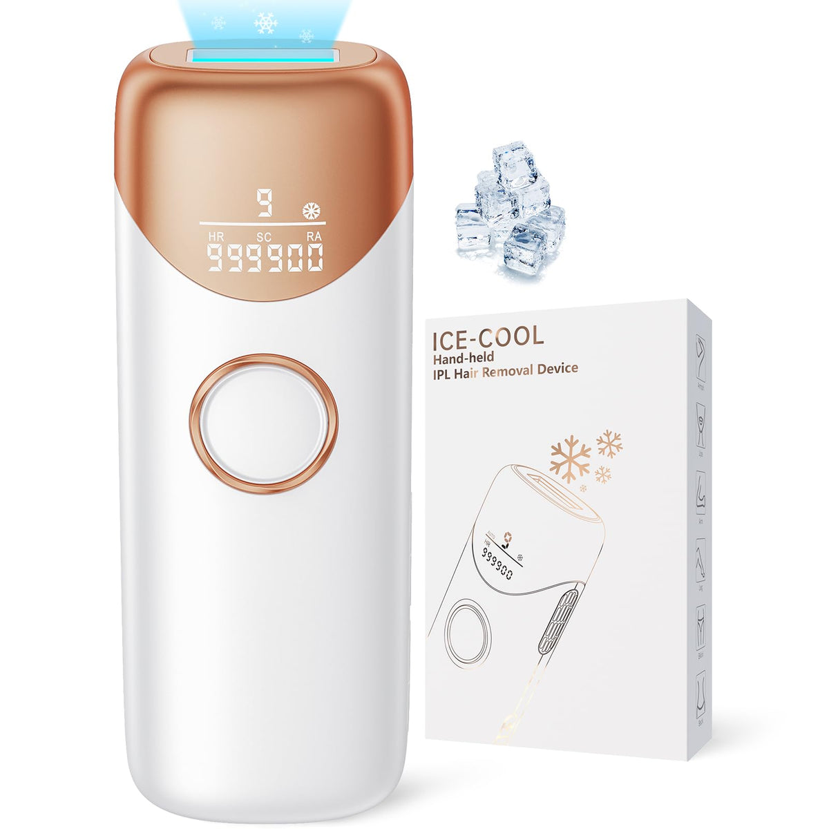 Ubroo IPL hair removal device with ice cooling for gentle at-home sessions