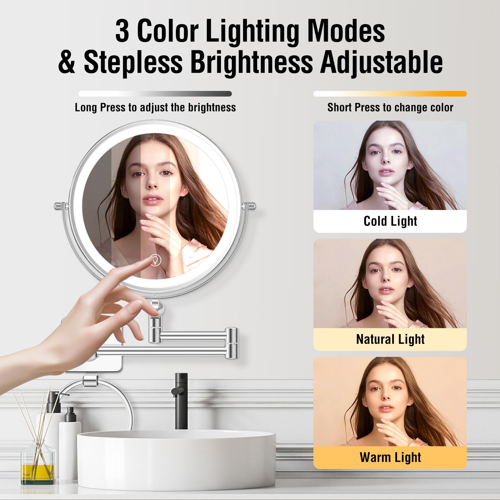 UBYMET easy-installation bathroom mirror with included hardware for quick setup