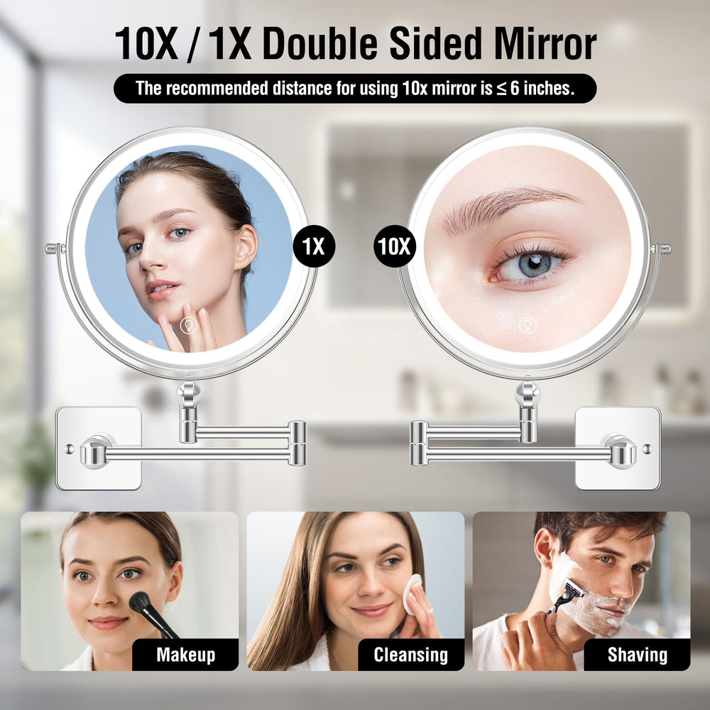 UBYMET three-color lighting makeup mirror for accurate color matching in different environments