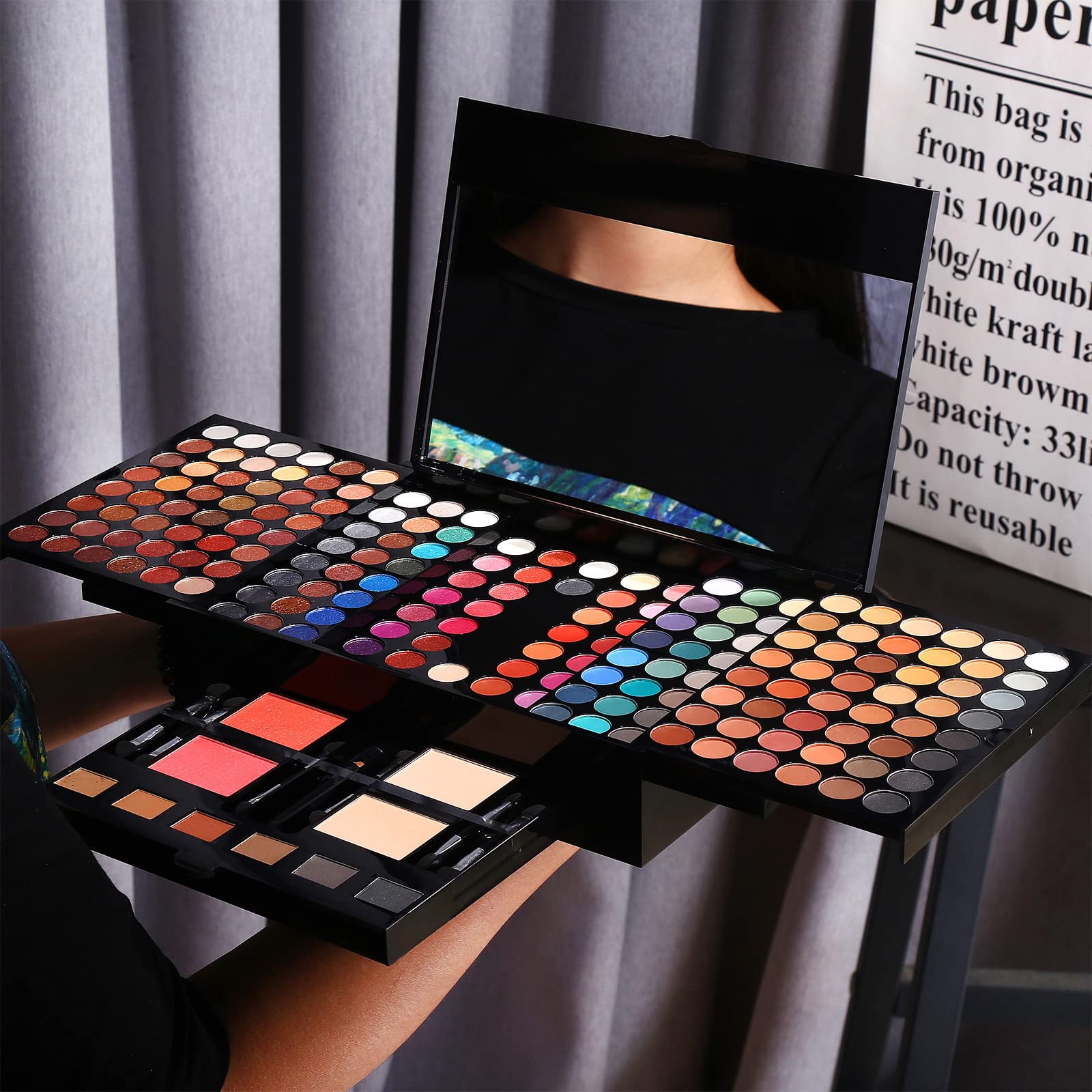 UCANBE 180-color eyeshadow palette with shimmer and matte shades.