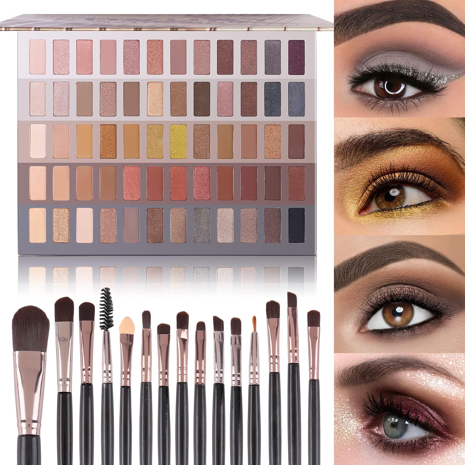 UCANBE 60 Colors Naked Palette open swatches for day-to-night looks