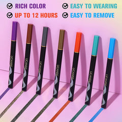 UCANBE 7 color swatches display bold wearable hues for dramatic or subtle eye makeup