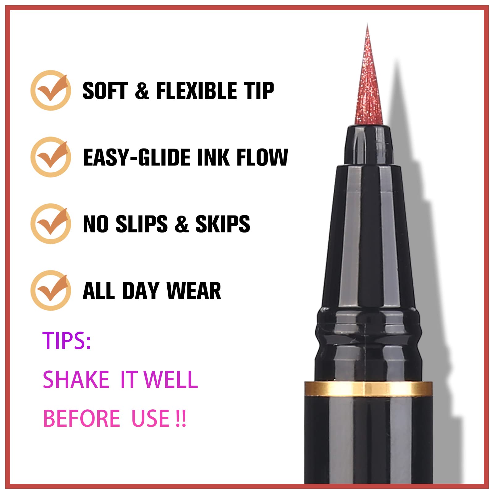 UCANBE application winged eyeliner guide shows inner corner start for cat eye