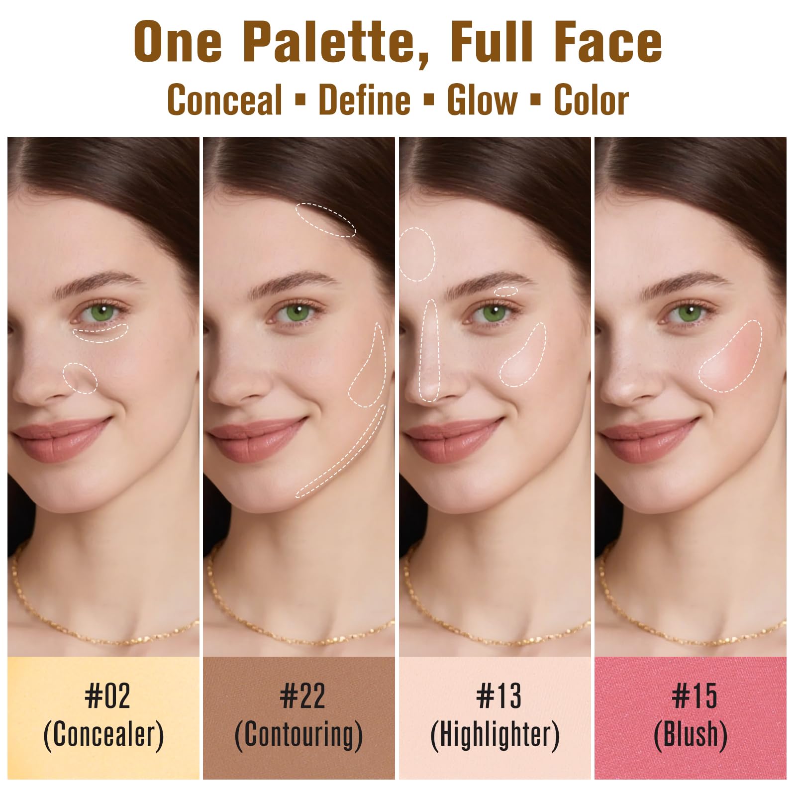 UCANBE blush-shades-6 vibrant tones provide a healthy flush and lift.