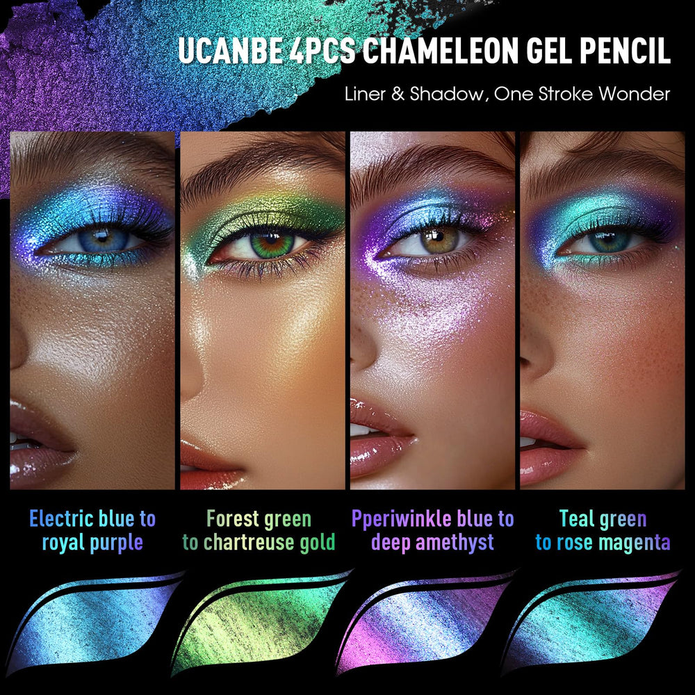 UCANBE chameleon gel-pencil twist-up display, smooth glide with long-lasting color.