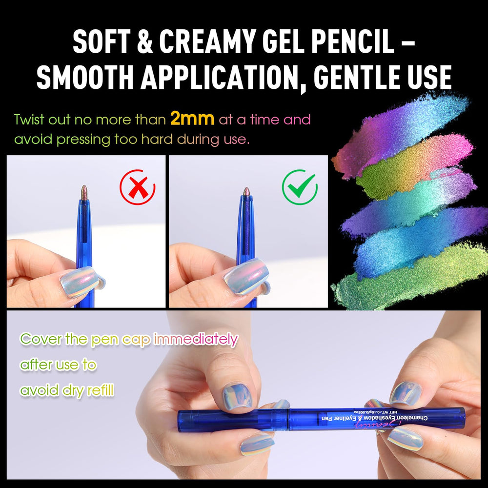 UCANBE chameleon gel-pencil with dark base option, enhances color depth before layering.