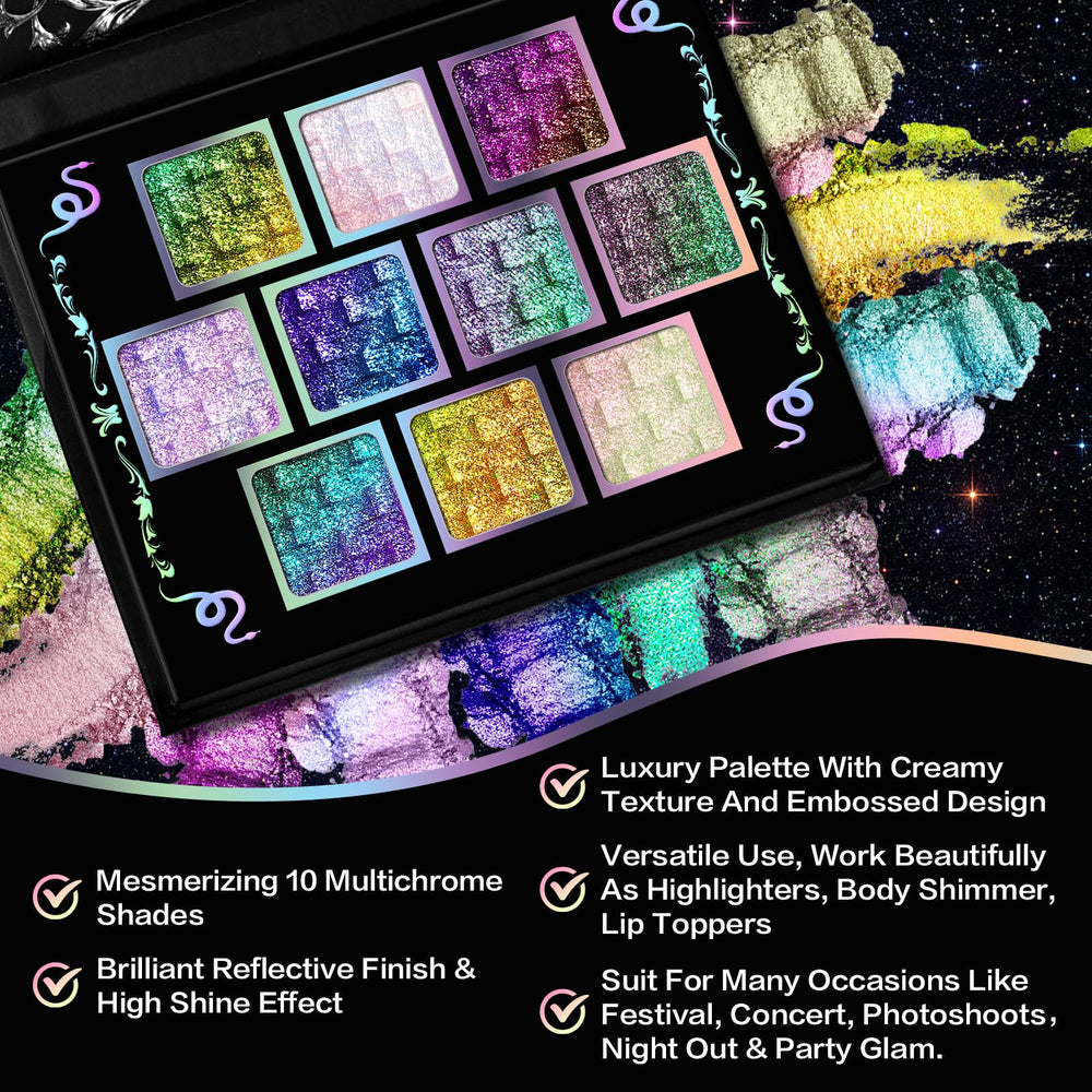 UCANBE Chameleon palette swatches reveal color-shifting spectrum for creative artistry.
