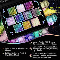 UCANBE Chameleon palette swatches reveal color-shifting spectrum for creative artistry.
