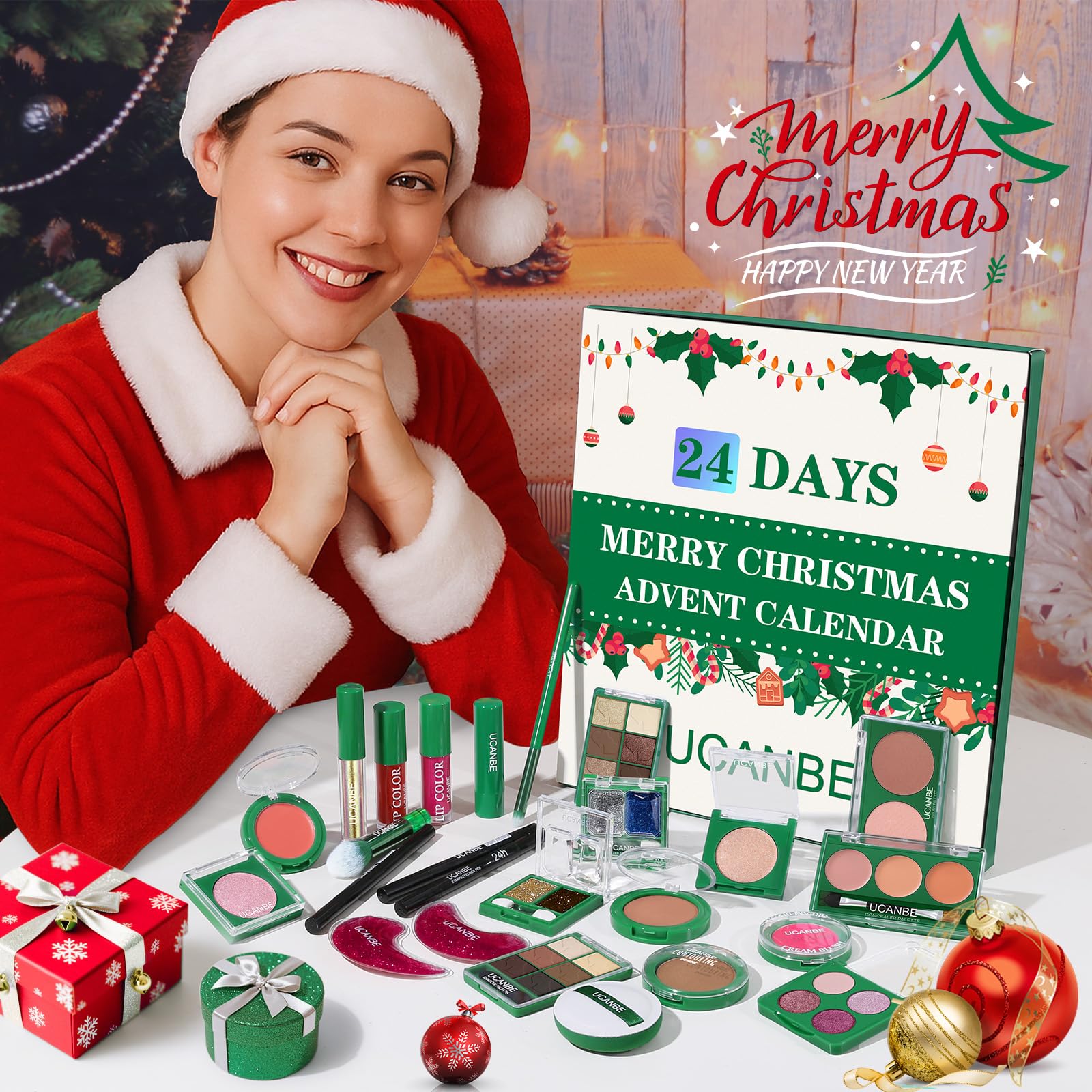 UCANBE makeup advent calendar 2025 box open reveals 24 daily gifts