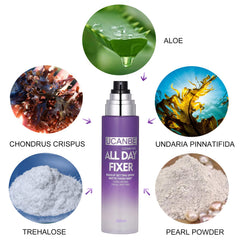 UCANBE makeup setting spray oil-control mist highlights shine reduction for all-day look.