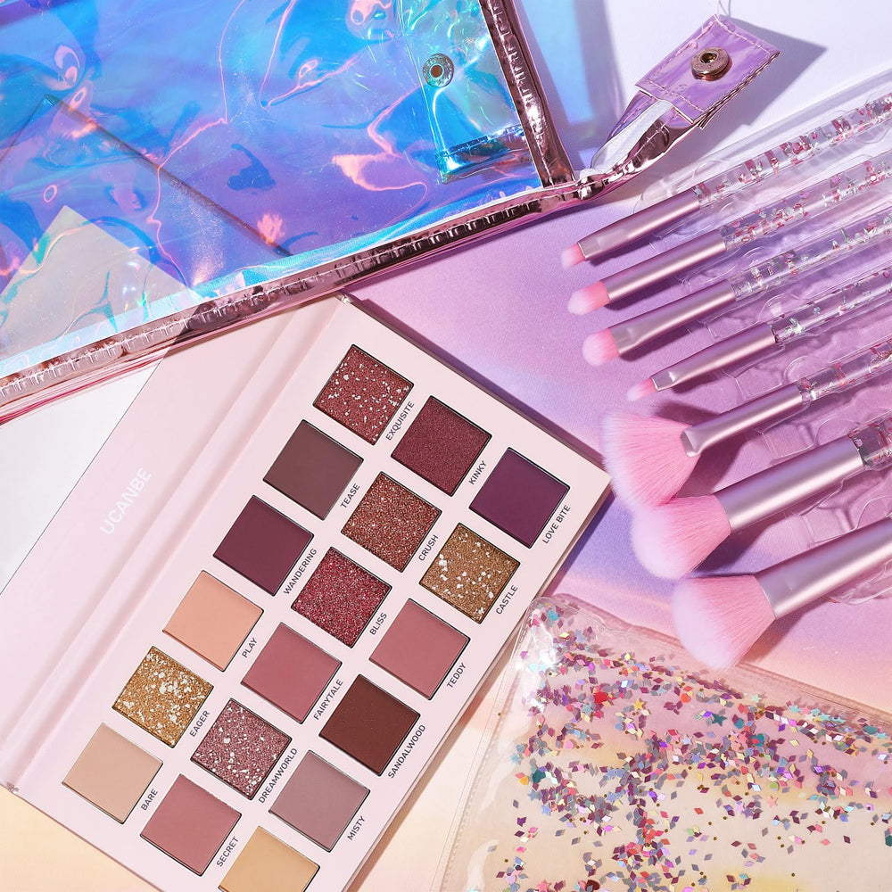 UCANBE metallic shimmer glitter duo adds high-shine accents for party-ready lids