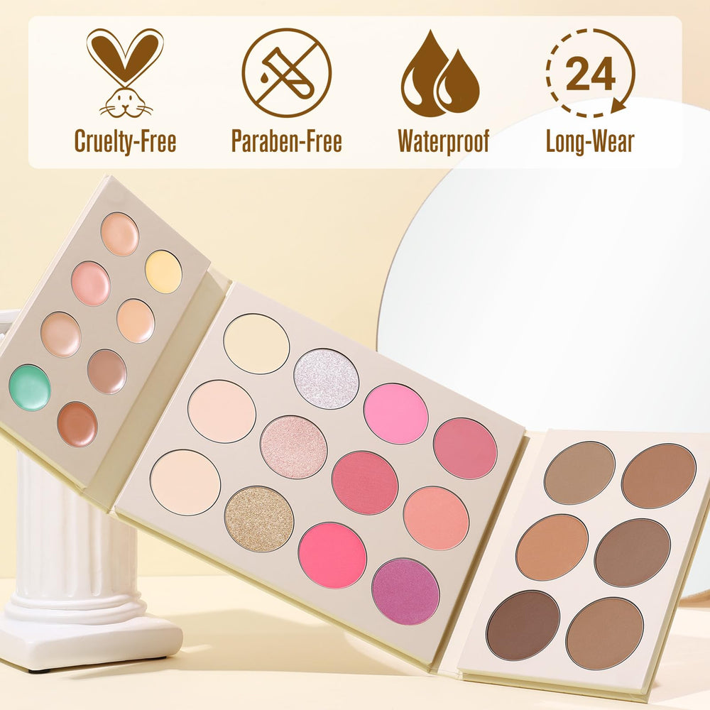 UCANBE palette-swatches-closeup shows diverse payoff and blendability in one compact.