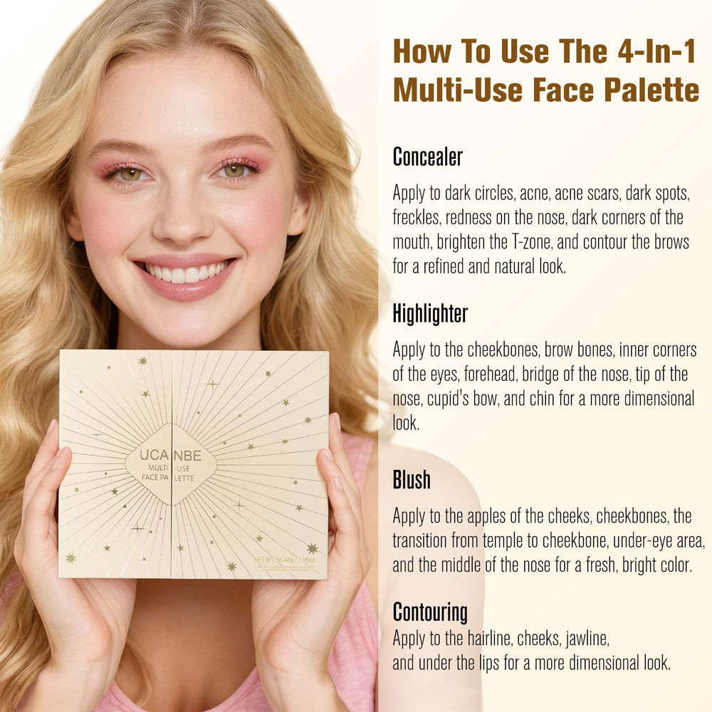 UCANBE palette-travel-case-open demonstrates portable all-in-one makeup for on-the-go looks.