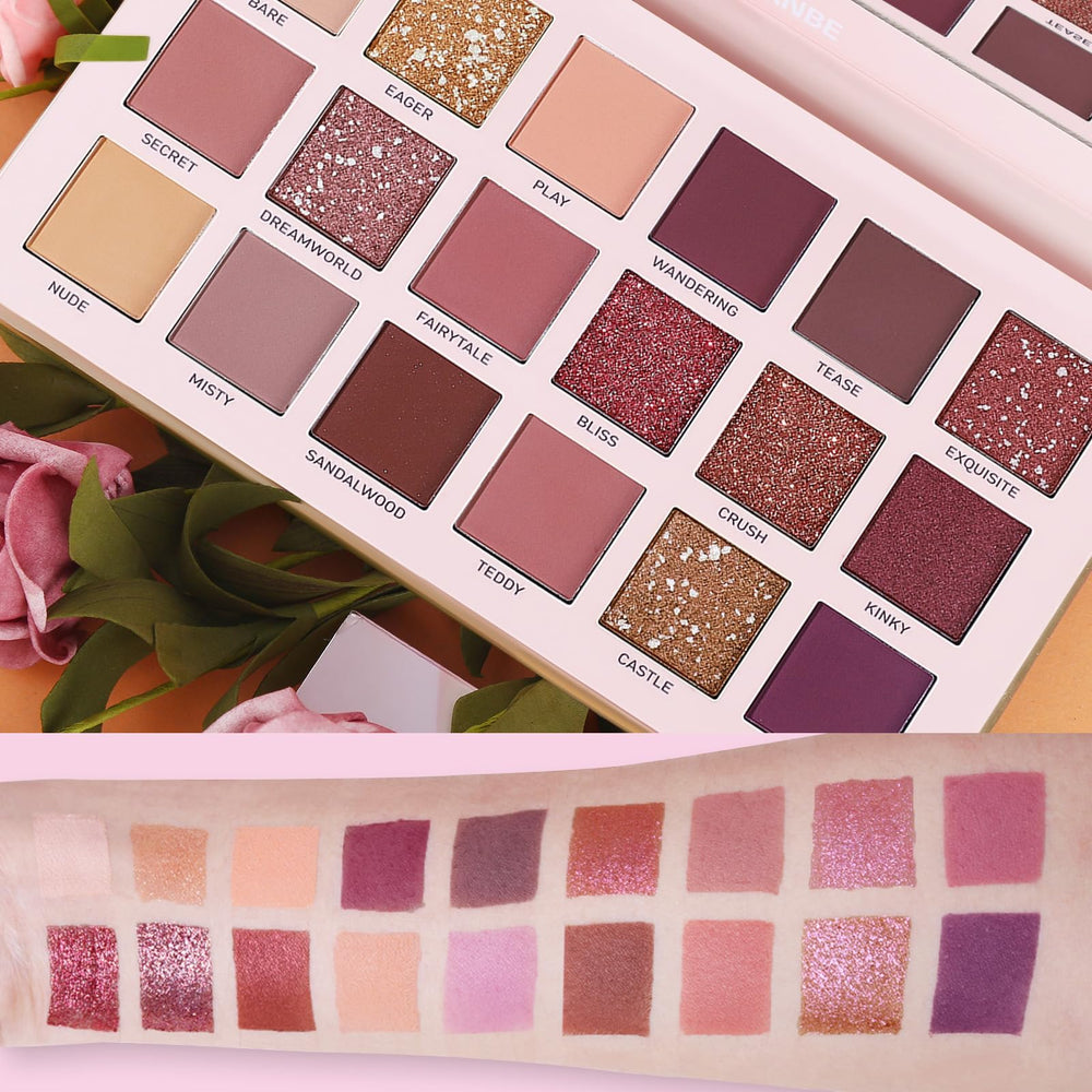 UCANBE pink cosmetic bag stores brushes and palettes neatly for on-the-go touch-ups