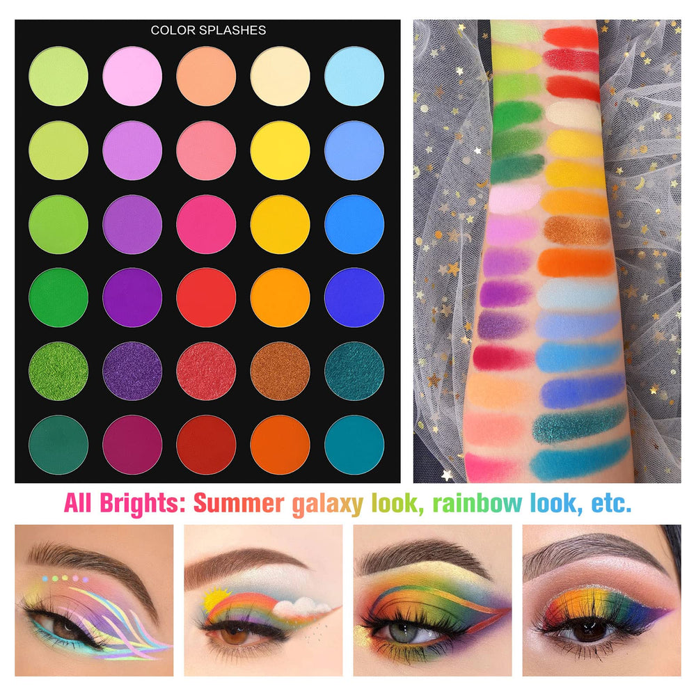 UCANBE Pretty All Set shimmering and metallic shadows brighten makeup.