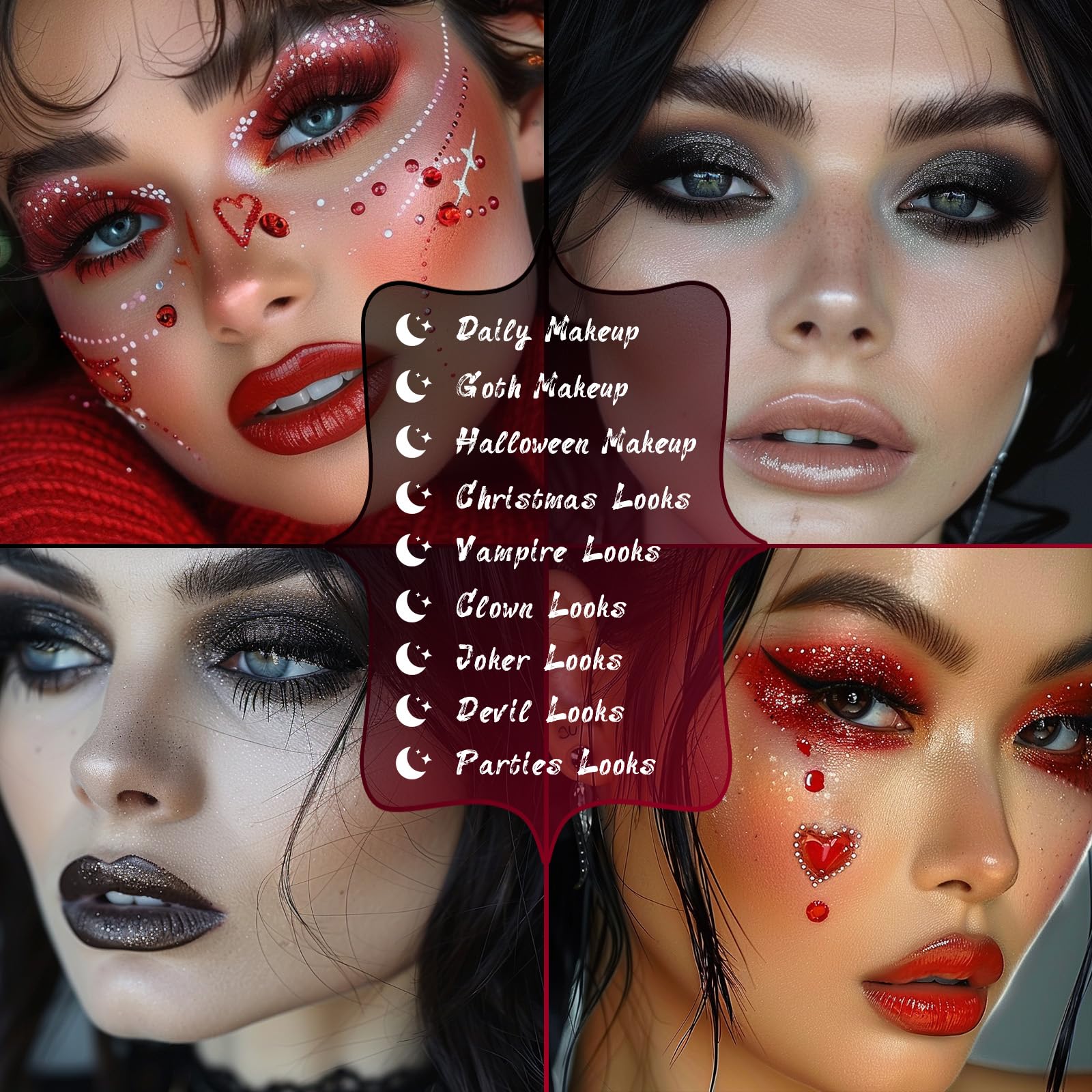 UCANBE smoky eye looks featuring matte and foil finishes