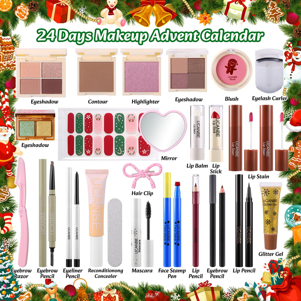 UCANBEMAKEUP eyeshadows inside advent calendar for festive eye looks