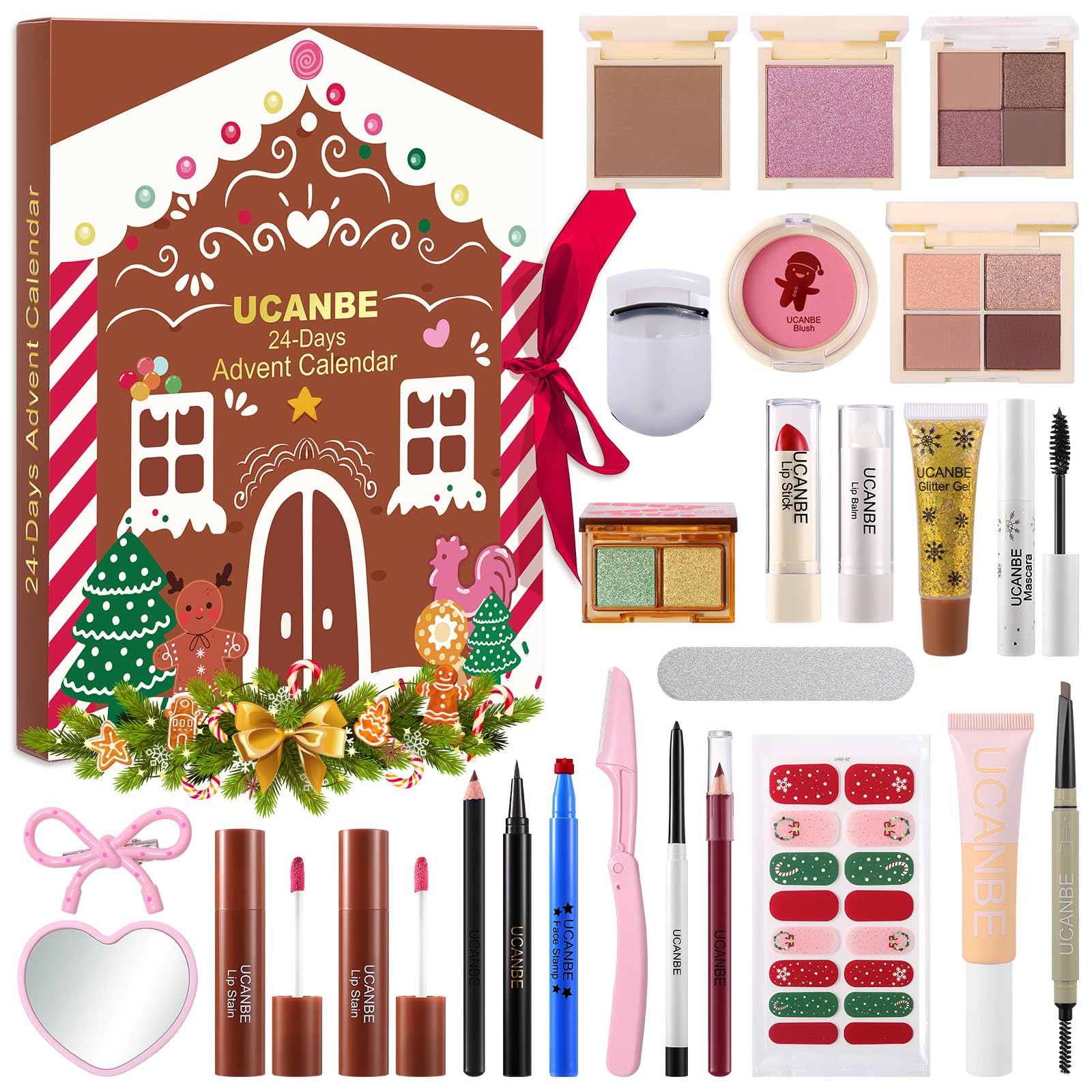 UCANBEMAKEUP makeup advent calendar 2025 cover with festive gift-ready packaging