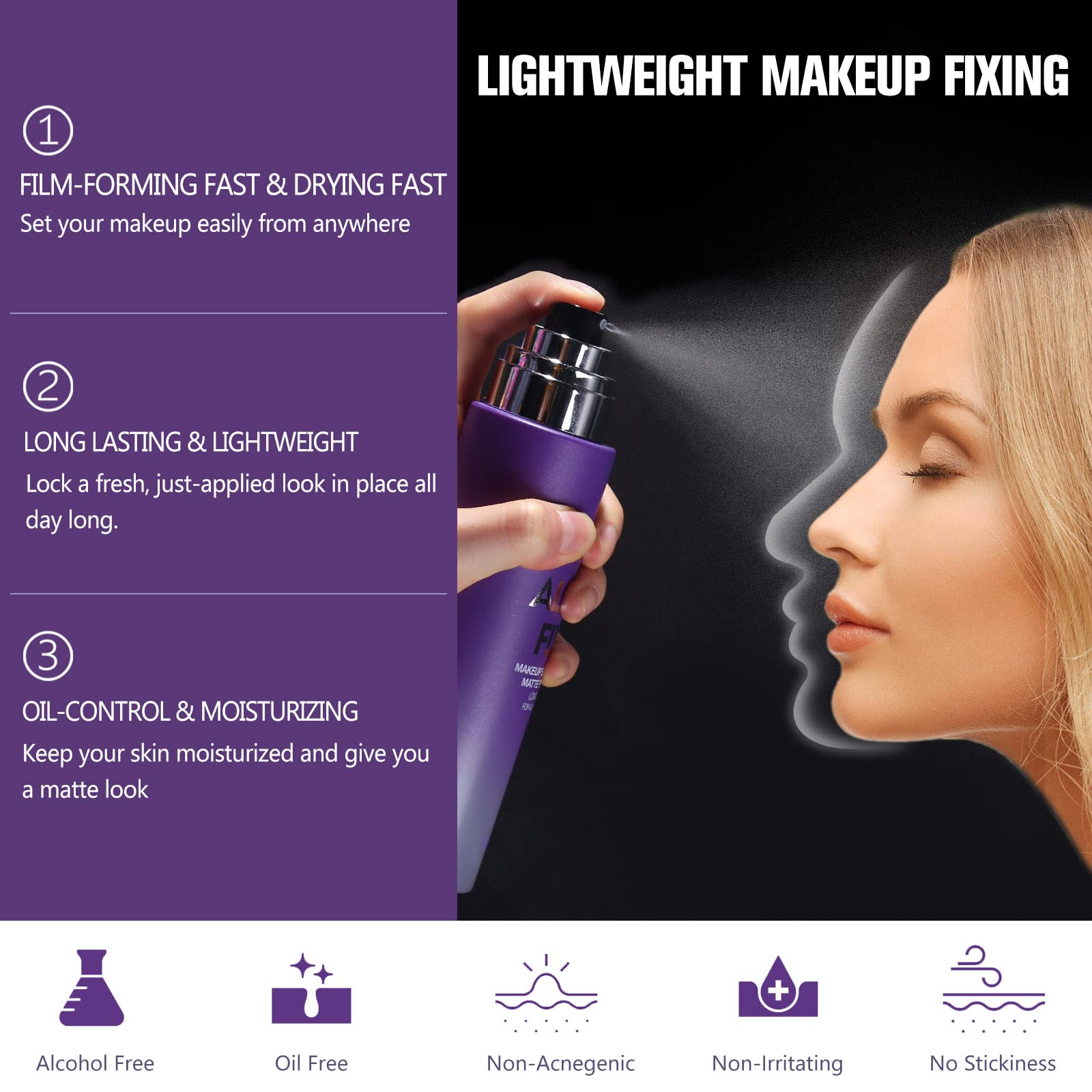 UCANBEMAKEUP matte finish setting spray reduces shine and oil