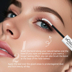 UCOOLME Hypoallergenic lash glue ideal for sensitive eyes and skin comfort.
