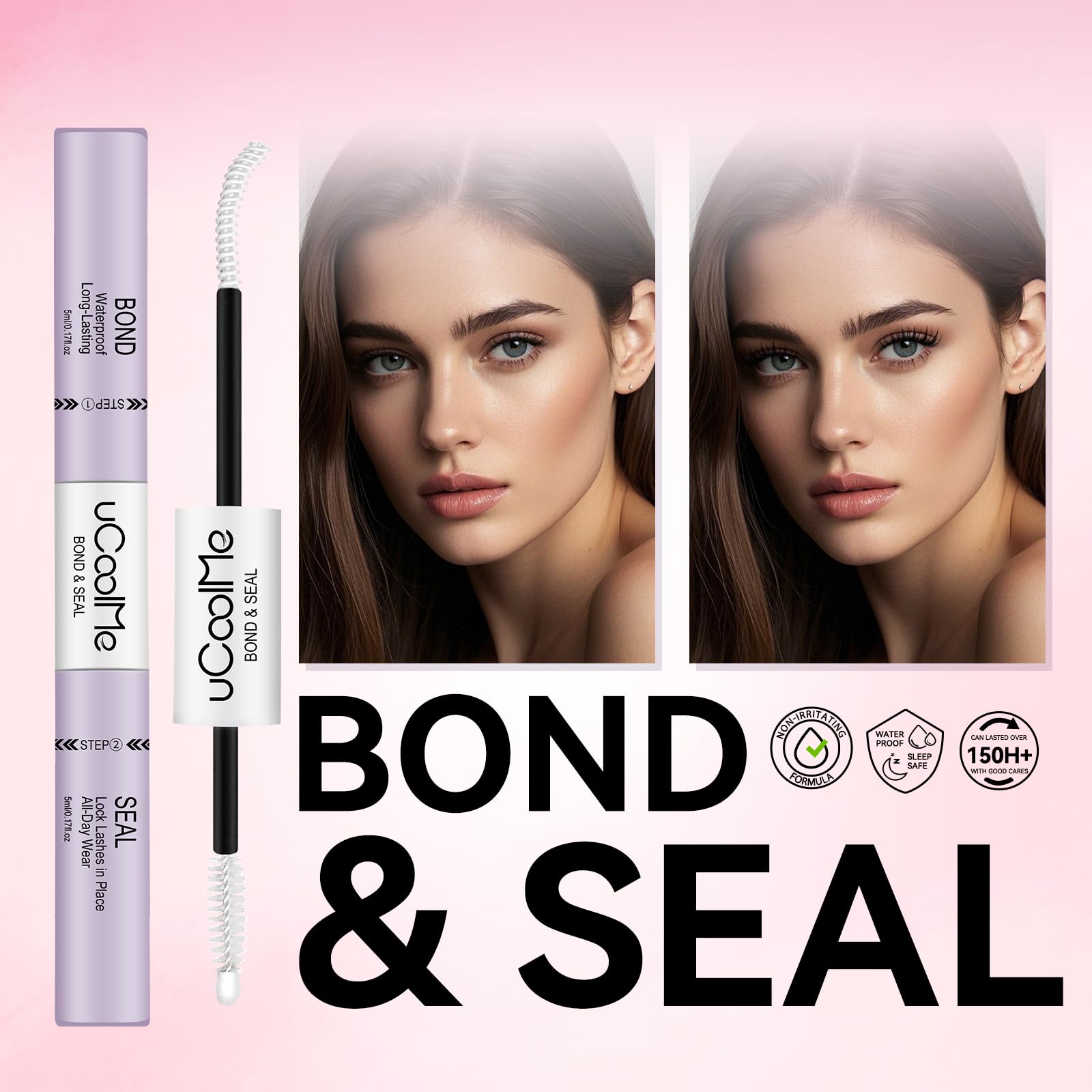 UCOOLME Lash Bond and Seal black bond for wispy visible finish and hold.