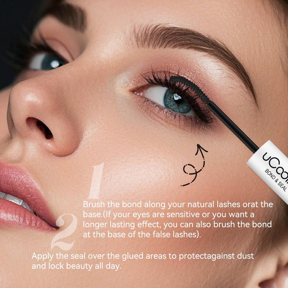 UCOOLME white bond invisible finish for a natural lash line.
