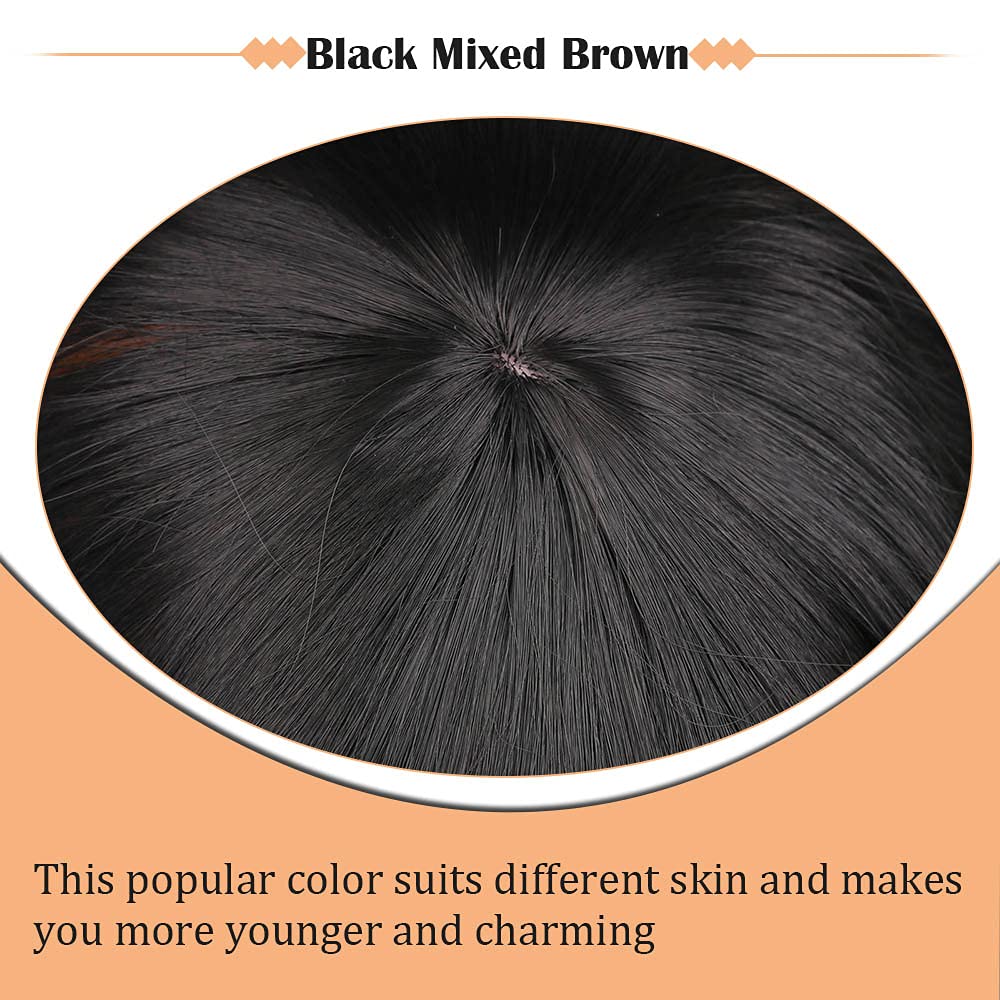 Ucubb Black Mixed Brown Wig 14in lightweight feel due to 180g weight.