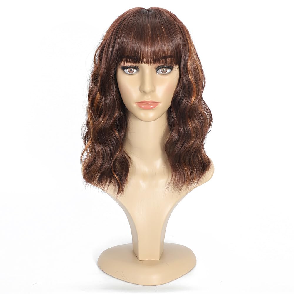 Ucubb short bob wavy wig with bangs photo 2 versatile day-to-evening look