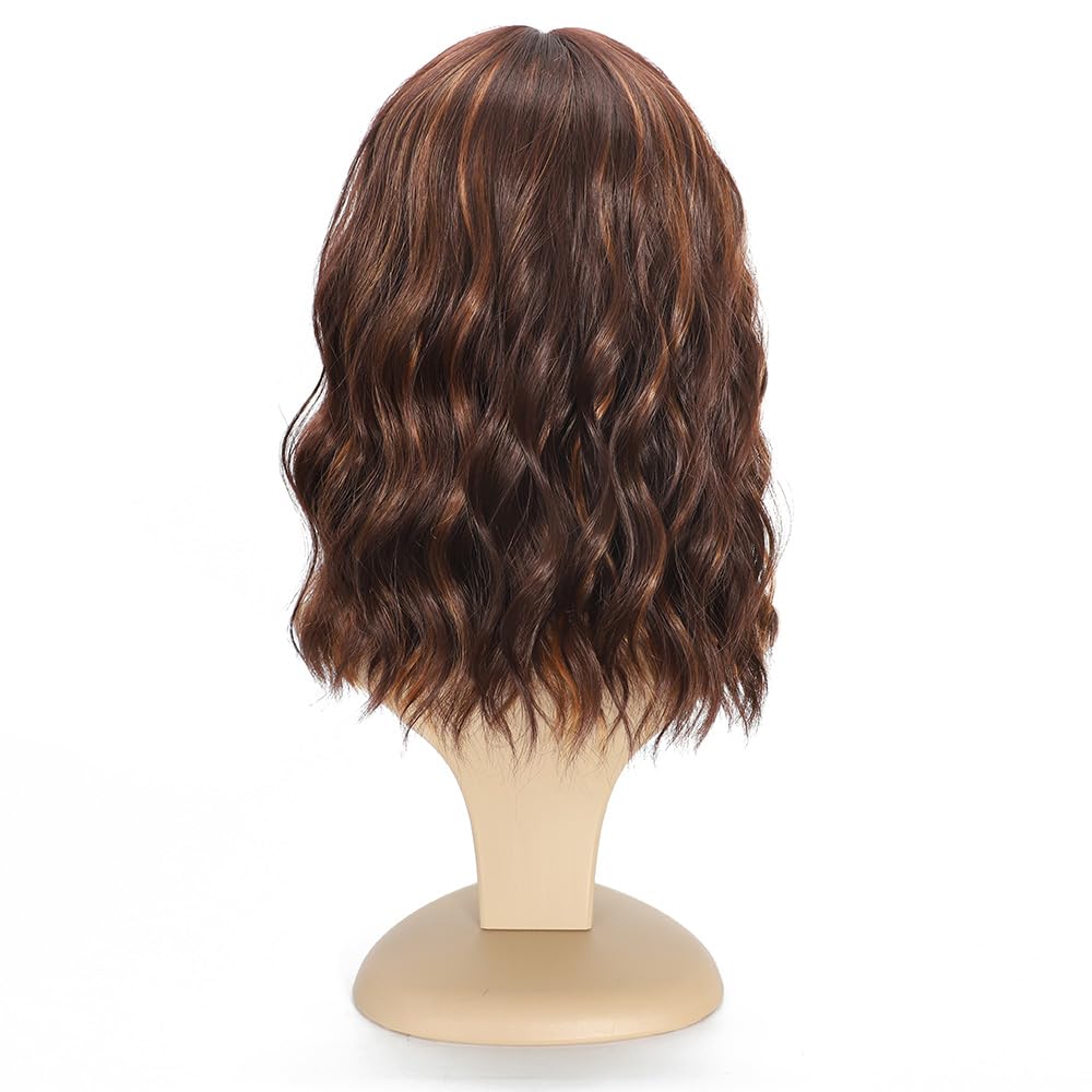 Ucubb short bob wavy wig with bangs photo 3 lightweight breathable comfort