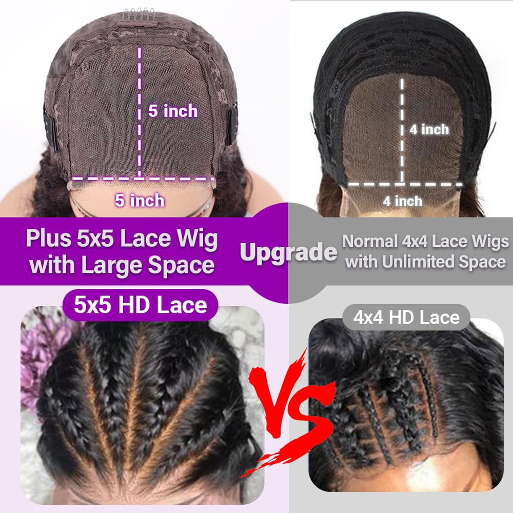 UCUVIC Curly Bob Wig 5x5 dense weft detail for full-volume, long-lasting fullness.