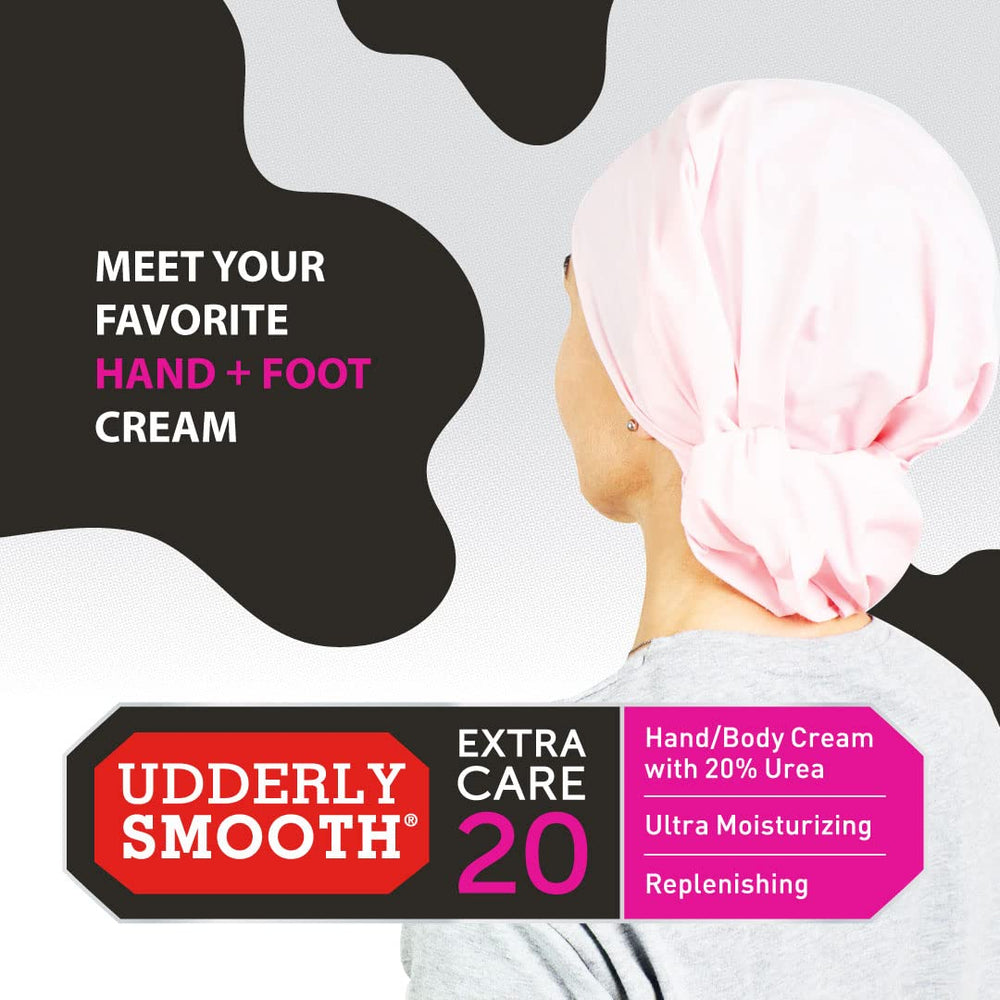 Udderly Smooth application swatch demonstrates fast-absorbing moisturization.