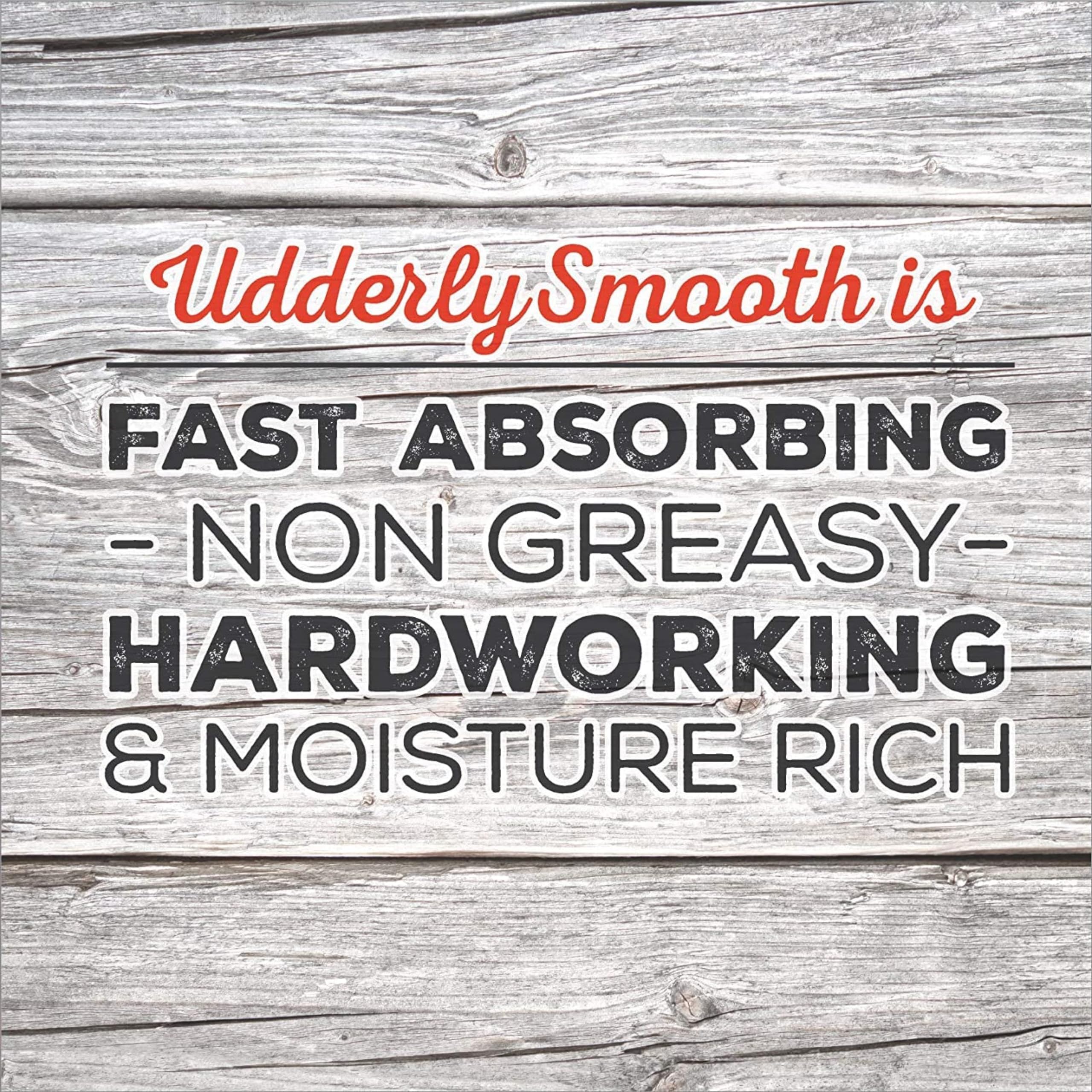 Udderly Smooth hands applying cream after shower demonstrates easy daily use