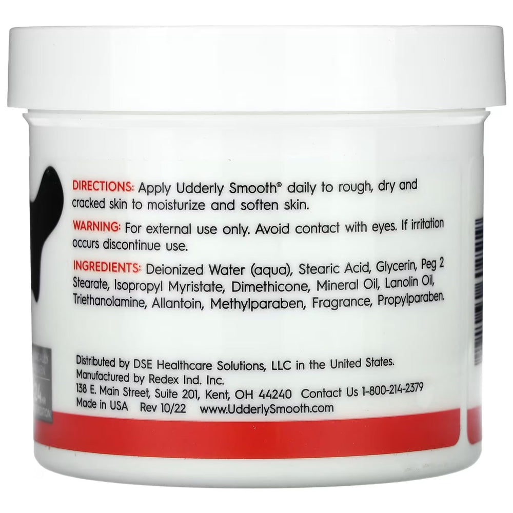 Udderly Smooth non-greasy finish closeup emphasizes fast absorption and non-slip skin feel