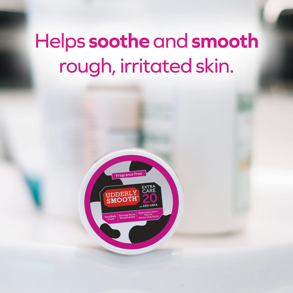 Udderly Smooth pump bottle closeup for convenient, mess-free application.