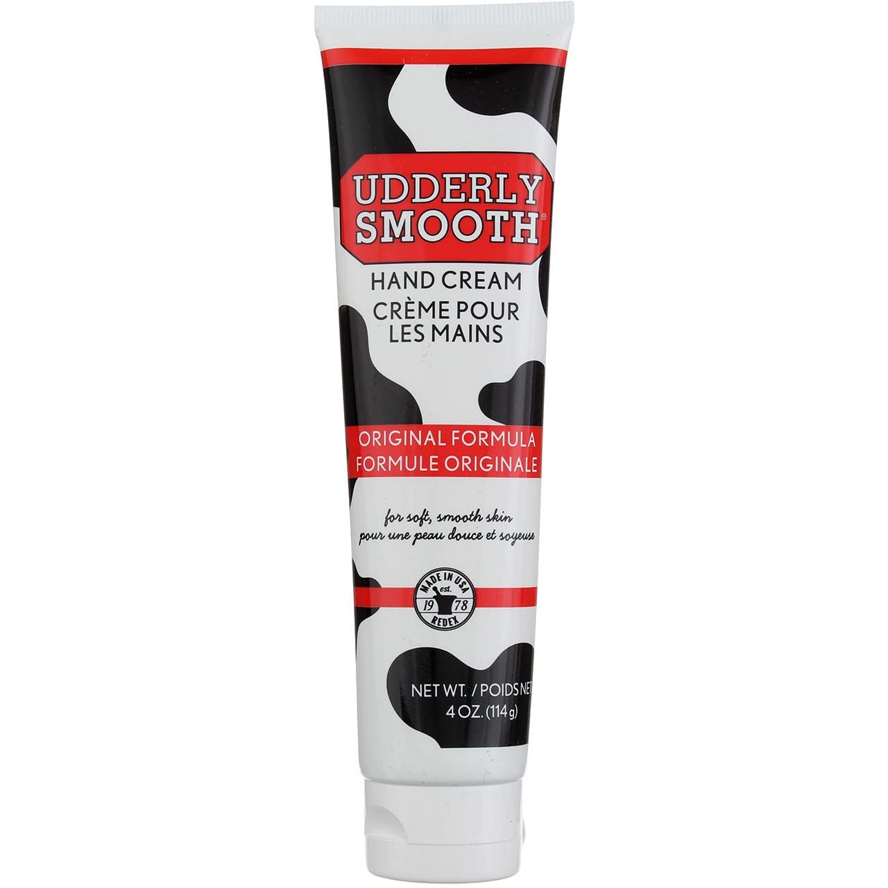Udderly Smooth Udder Moisturizer Cream 4 oz tube front view for daily hydration