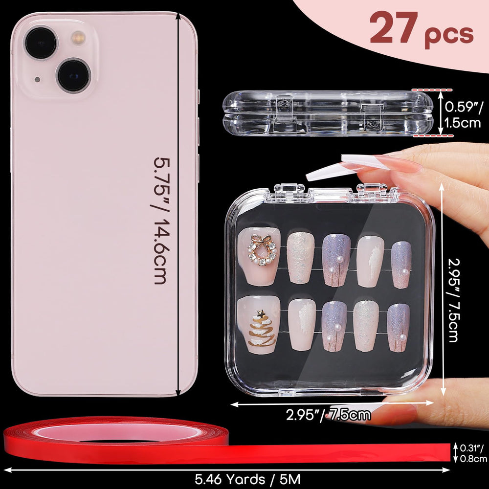 Udefineit clear acrylic nail box shows nails without opening for quick viewing