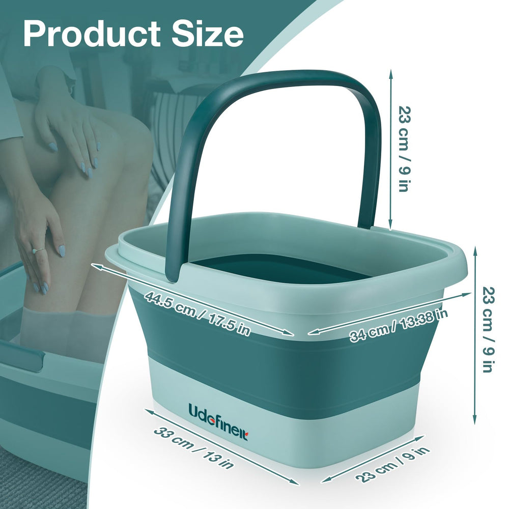 Udefineit foldable foot bath storage option ideal for home and travel.