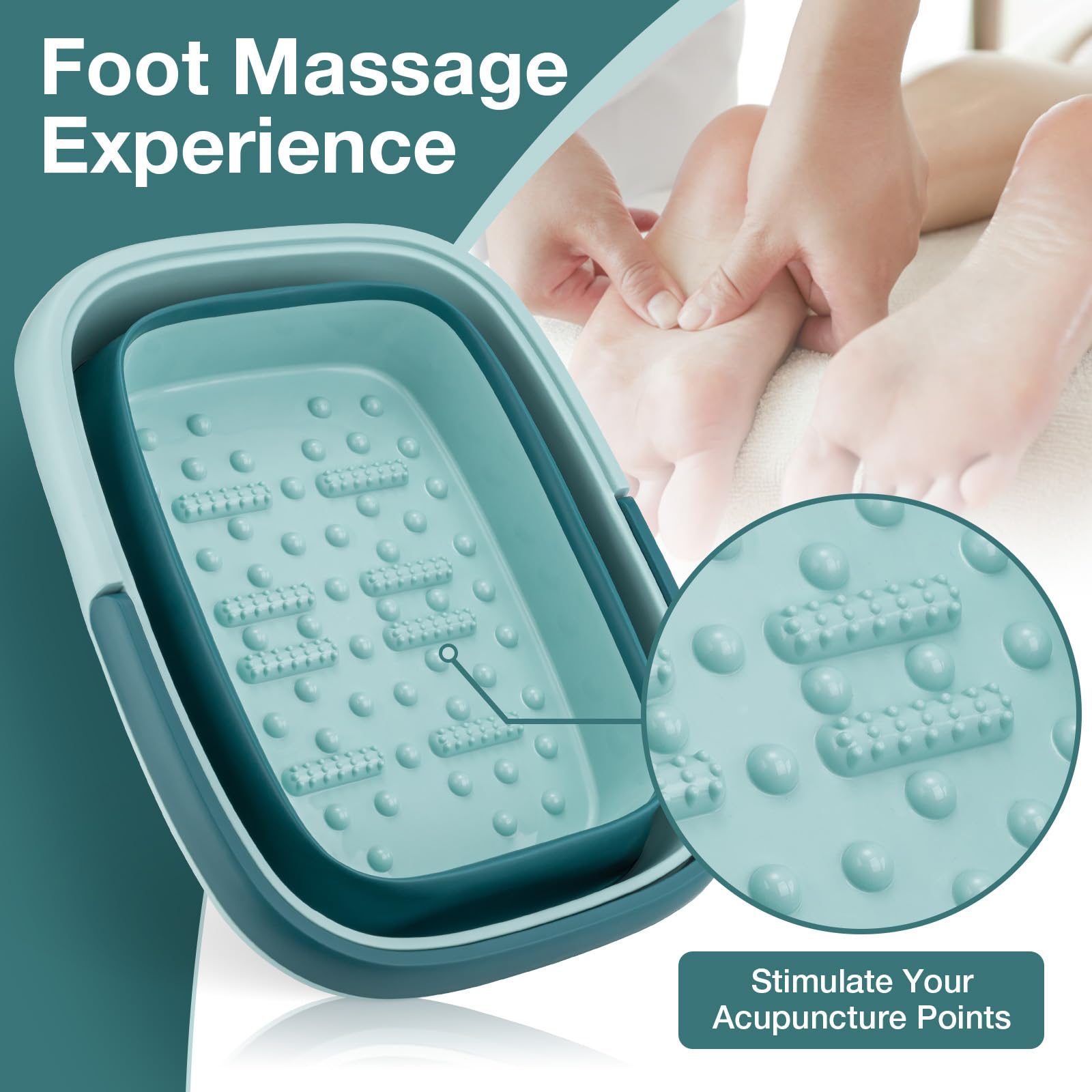 Udefineit foot bath basin open with 15L capacity for thorough foot soaks.